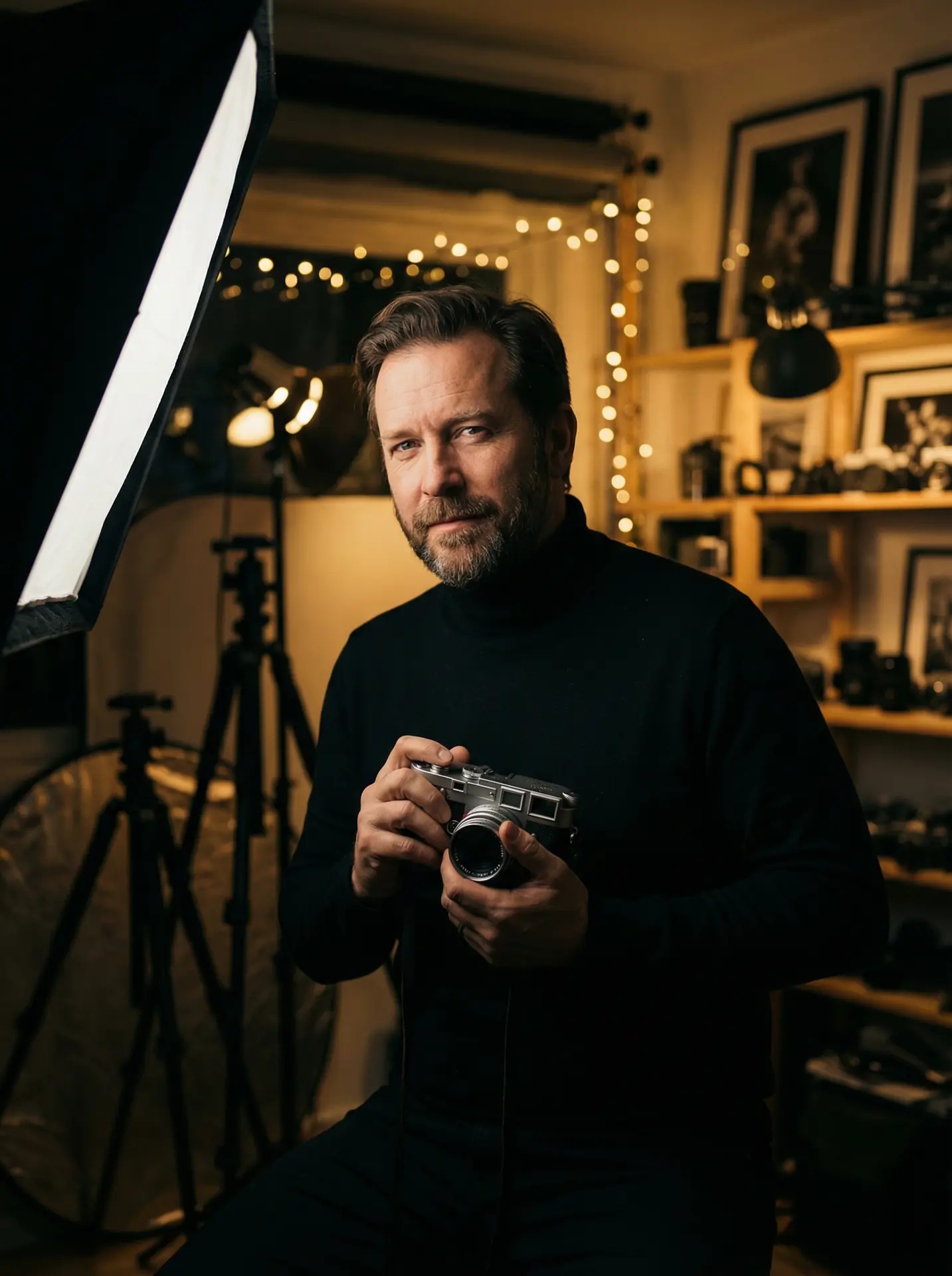 免费观看180分钟高清电视剧 封面人物 - 摄影师陈墨在工作室中的肖像